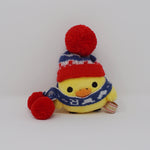 2013 Winter Knit Kiiroitori Plush Keychain - Happy Time with Hearts Rilakkuma