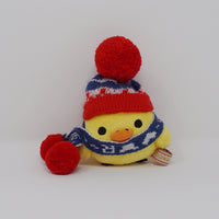 2013 Winter Knit Kiiroitori Plush Keychain - Happy Time with Hearts Rilakkuma