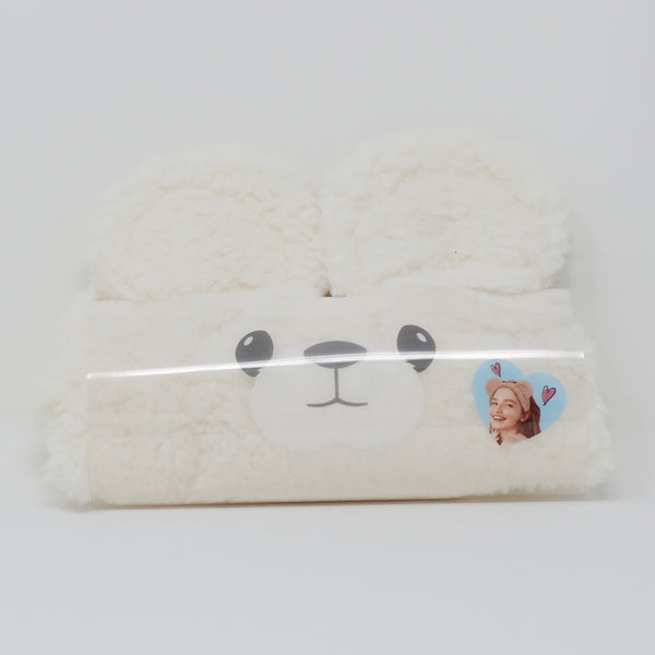 White Bear Ears "Kumamimi" Fuzzy Headband Hairband - Oheya Japan