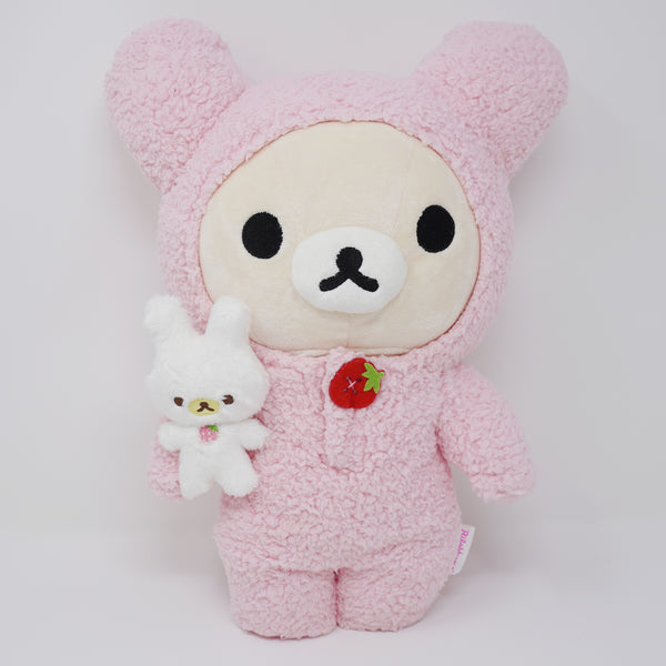 (No Tags) 2010 Korilakkuma Medium Plush - Love Strawberries Korilakkuma Bunny - Rilakkuma - San-X