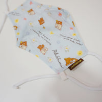 Korilakkuma Meets Chairoikoguma Honey Forest Flowers Blue Face Mask - Rilakkuma San-X