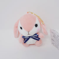 Blush Pink Pote Usa Loppy Bunny Plush Keychain - Amuse