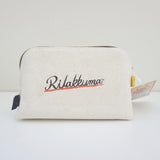 back of zipper pouch with rilakkuma 