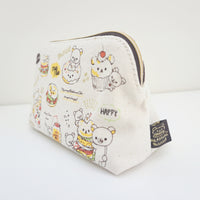 cupcake and hamburger design on zipper pouch