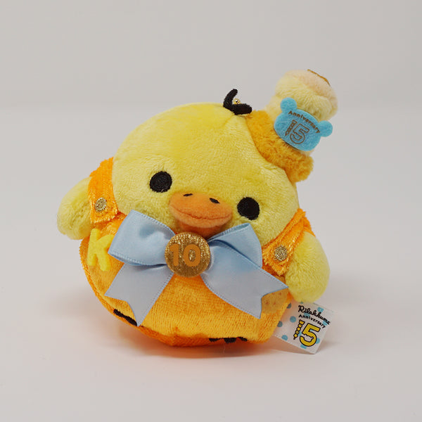 2018 Kiiroitori Plush Keychain - 15th Anniversary Exhibit Rilakkuma Town Limited