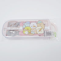 Pink Sumikkogurashi Bento Utensil Set - Otter Sumikko Camping Theme San-X