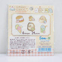 drop seal bit stickers with sumikko gurashi deli and food designs back