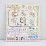 drop seal bit stickers with sumikko gurashi deli and food designs back