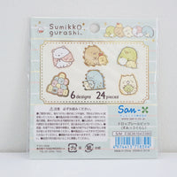 back of drop seal bit stickers with sumikko gurashi character designs