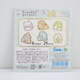 back of drop seal bit stickers with sumikko gurashi character designs