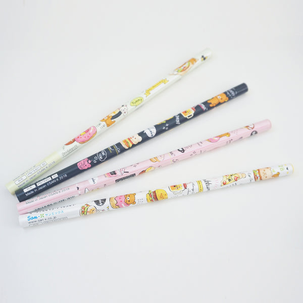 set of deli hamburger sweets design san-x rilakkuma pencils