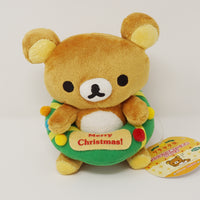2006 Rilakkuma in Christmas Wreath Plush Prize Toy - Christmas Rilakkuma San-X