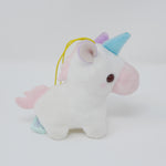 White Unicorn Puchimaru Mini Plush Keychain - Amuse
