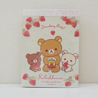 rilakkuma koguma and korilakkuma eating strawberries