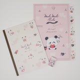 SET Folder, Notebook, & Eraser Heart Mochi Mochi Panda - Kamio Japan