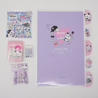 SET Memo, Sticker Flakes, Pencil Caps, Eraser & Folder Mochi Mochi Panda- Kamio Japan