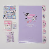 SET Memo, Sticker Flakes, Pencil Caps, Eraser & Folder Mochi Mochi Panda- Kamio Japan