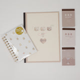 SET Kuma Bear Memo Pads, Ring Notebook & Bound Notebook - Kamio & Q-Lia Japan