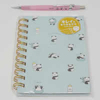 SET Juicy Pink Panda Mechanical Pencil & Ring Notebook - Kamio Japan