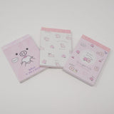 Set of Buta Pig Memo & Pink Peach Color Gel Pen - Kamio Japan
