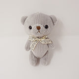 Grey Bear Plush Keychain "Peter" -  Little Corduroy Bears Code & Roy - Yell Japan