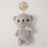 Grey Bear Plush Keychain "Peter" -  Little Corduroy Bears Code & Roy - Yell Japan