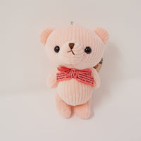 Pink Bear Plush Keychain "Code" -  Little Corduroy Bears Code & Roy - Yell Japan