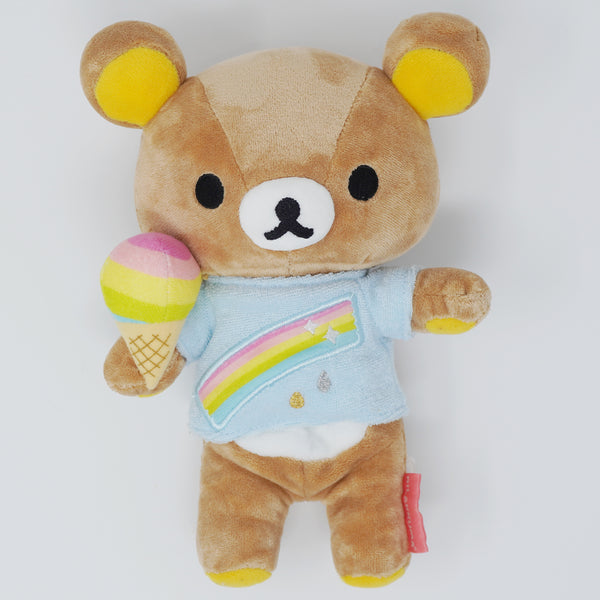 2010 Rilakkuma Rainbow Shirt Plush - Rainbow Ice Cream Theme - San-X