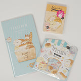 SET Yeast Ken  Memo Pad, Sticker Flakes & Planner Calendar Book 2021 Bread Bag Design - Kamio Japan