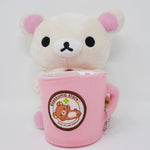 2009 Korilakkuma with Pink Cup Pencil Holder Plush - Rilakkuma Store Limited