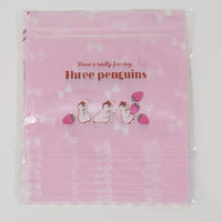 Pink Strawberry Penguin Zip Top Bags - Daiso