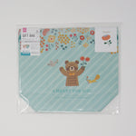 Floral Bear (Blue) Paper Gift Bag - Daiso