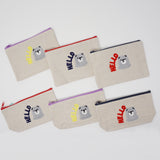 Hello Bear Canvas Zipper Pouches - Daiso