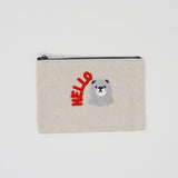 Hello Bear Canvas Zipper Pouches - Daiso