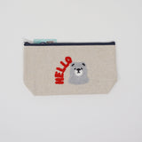 Hello Bear Canvas Zipper Pouches - Daiso