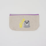 Hello Bear Canvas Zipper Pouches - Daiso