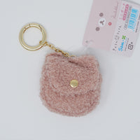 2021 Korilakkuma Pink Button Fuzzy Face Mini Pouch Keychain - Rilakkuma