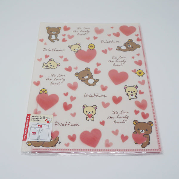 Rilakkuma 10 Pocket Folder - Hearts Theme