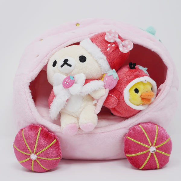 2015 Korilakkuma Strawberry Carriage Plush Bear Set - Korilakkuma Strawberry Theme Rilakkuma Store Limited