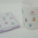 SET Juicy Tapioca - Slim Mirror & Travel Tooth Brush Set - Boba Milk Tea - Kamio Japan