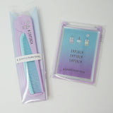 SET Tapioca Milk Tea Slim Comb & Thin Folding Card Mirror - Boba - Kamio Japan