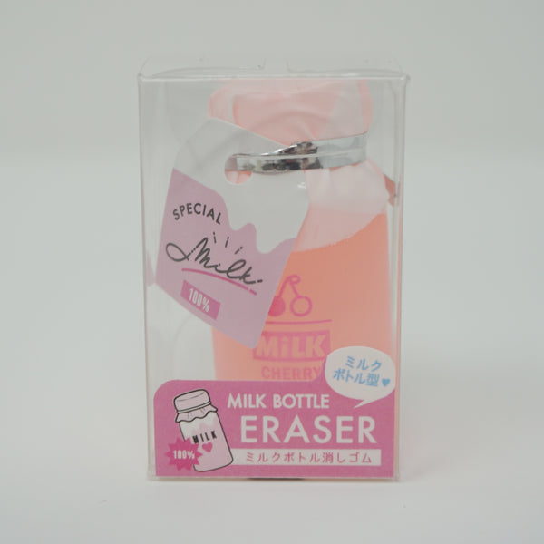 Milk Bottle Scented Eraser (Pink Strawberry) - Kamio Japan