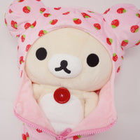 Korilakkuma Reversible Sleeping Bag Plush Strawberry - Rilakkuma Kigurumi Theme - San-X Original