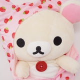 Korilakkuma Reversible Sleeping Bag Plush Strawberry - Rilakkuma Kigurumi Theme - San-X Original