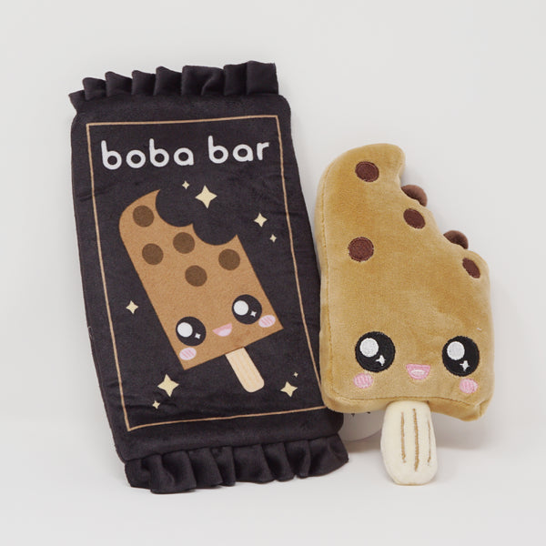 Tapioca Boba Mochi Ice Cream Bar with Plush Zipper Bag Set