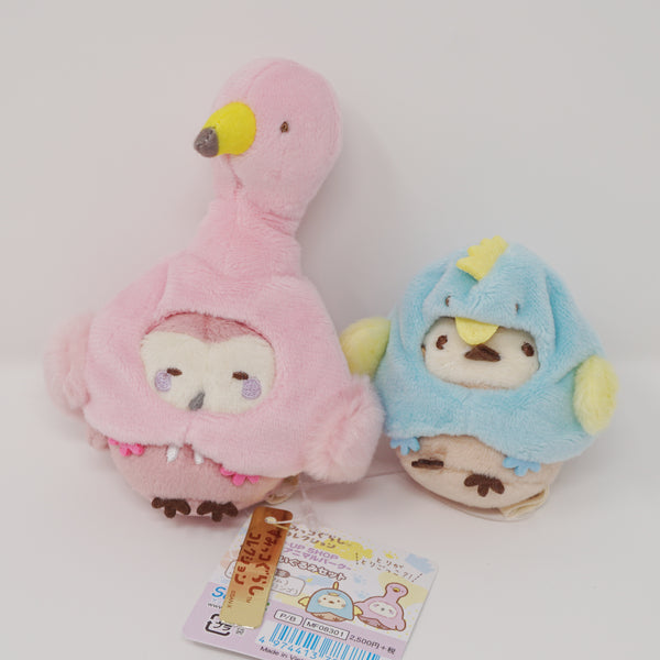 2021 Suzume Parrot & Fukurou Owl Flamingo Tenori Plush Set - Sumikko Animal Park Pop Up Store Limited Sumikkogurashi Collection