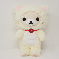 Medium White Cat Korilakkuma Plush 13.5" - Neko Rilakkuma San-X