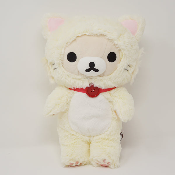 Medium White Cat Korilakkuma Plush 13.5" - Neko Rilakkuma San-X