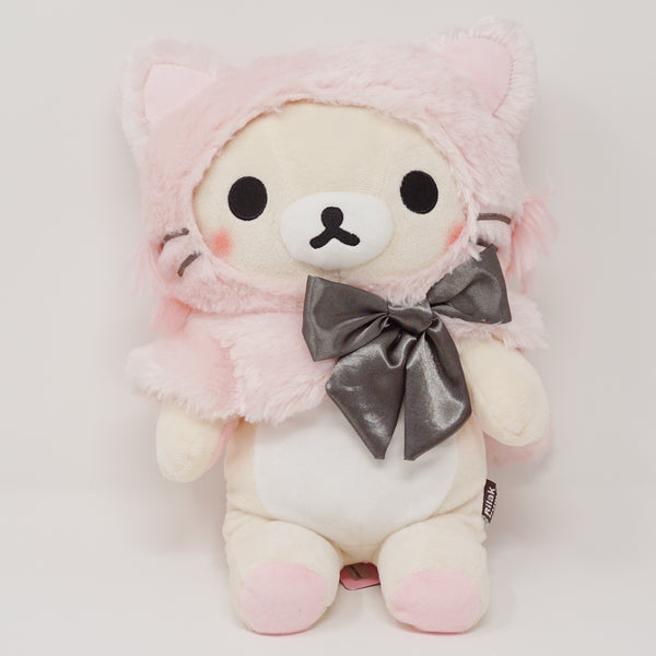 Medium Pink Cat Korilakkuma Plush 13.5" - Neko Rilakkuma San-X Original