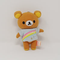 2010 Rilakkuma with Rainbow Tee Plush Keychain - Happy Rainbow Series